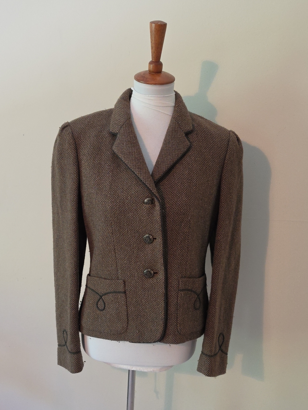 Lauren Ralph Lauren Classic Brown Tweed Women's Blazer Jacket